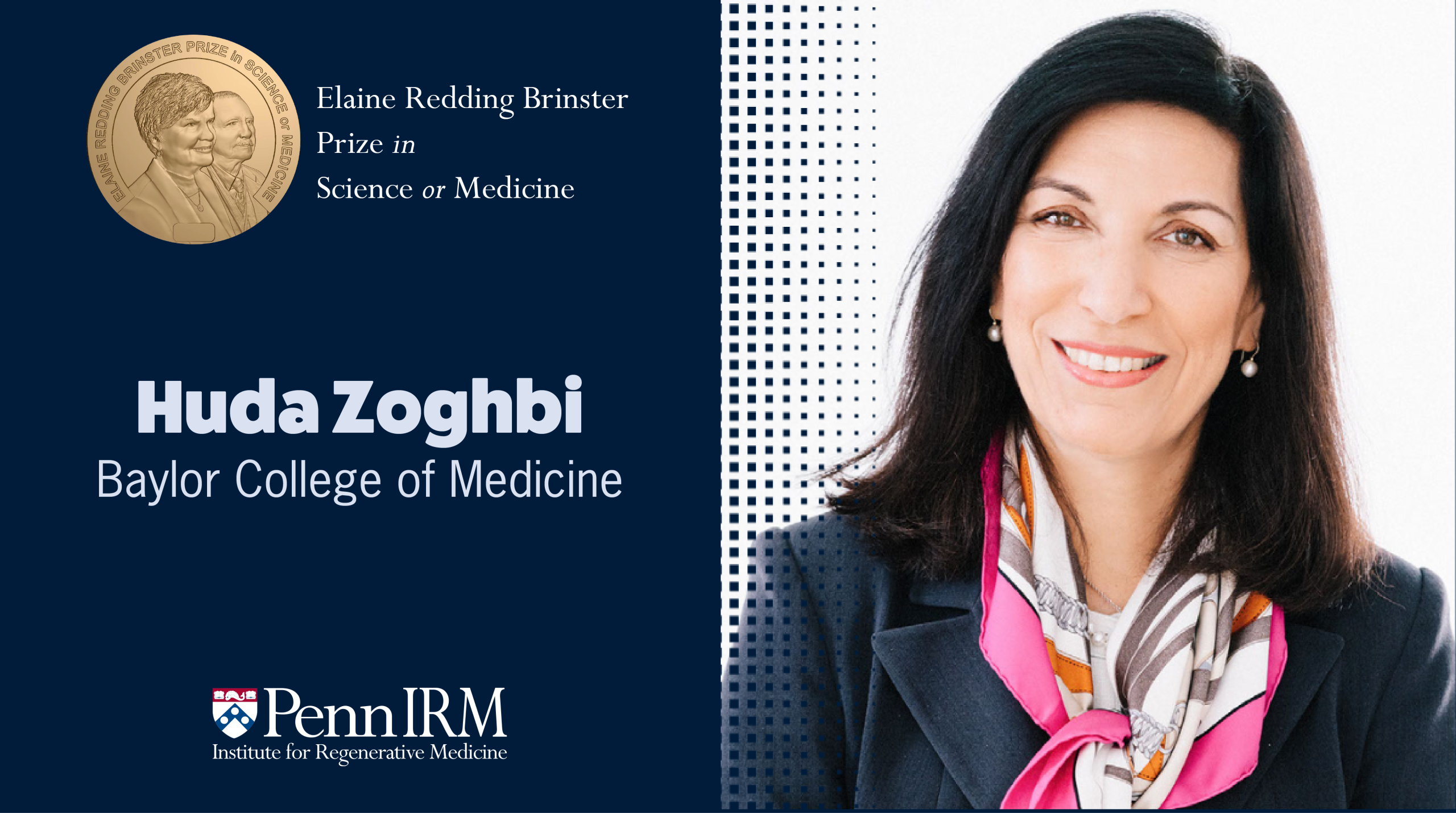 IRM Awards 2nd Elaine Redding Brinster Prize to Huda Zoghbi