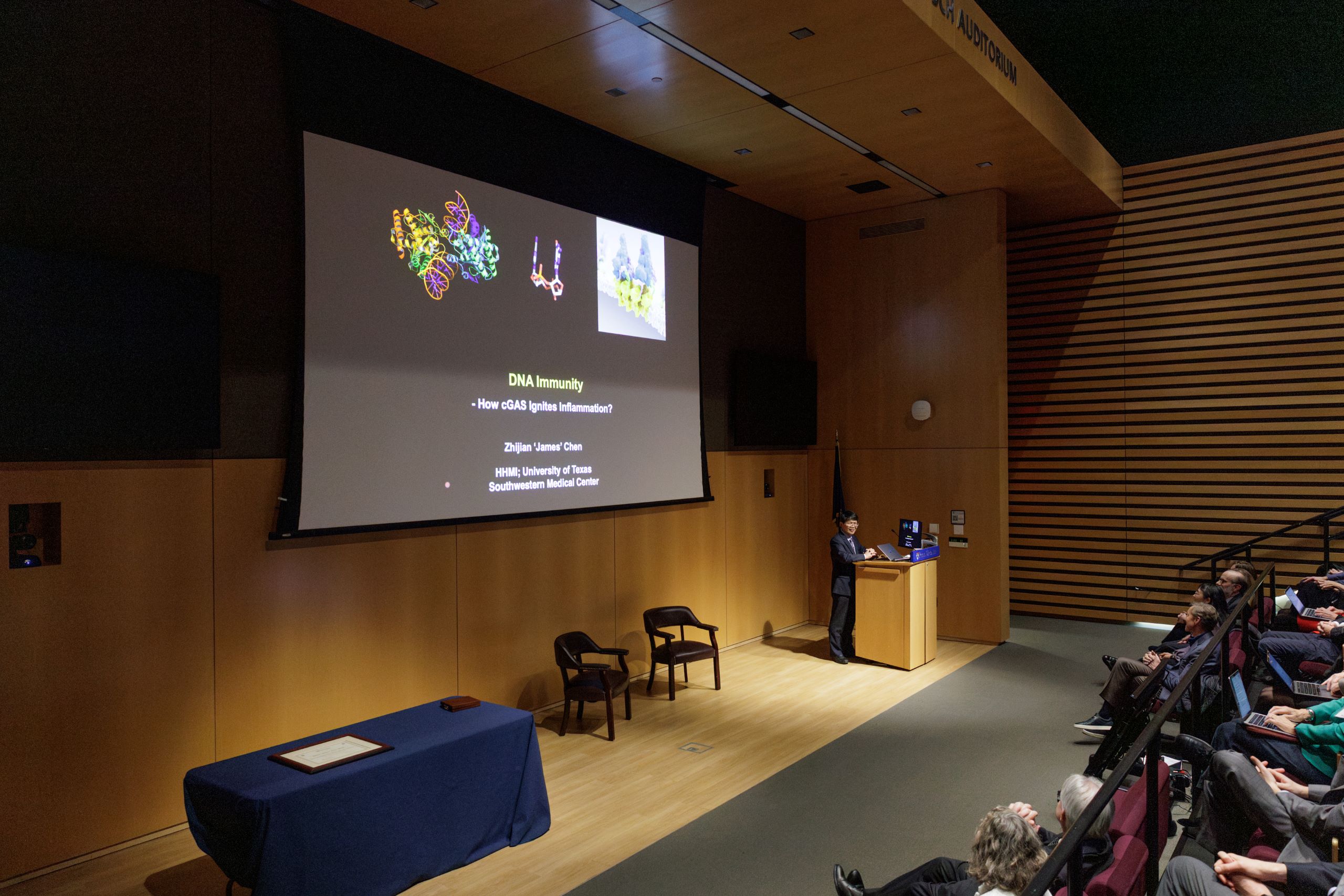 Dr. Chen gives the prizewinner lecture at the 2026 Elaine Redding Brinster Prize Ceremony.